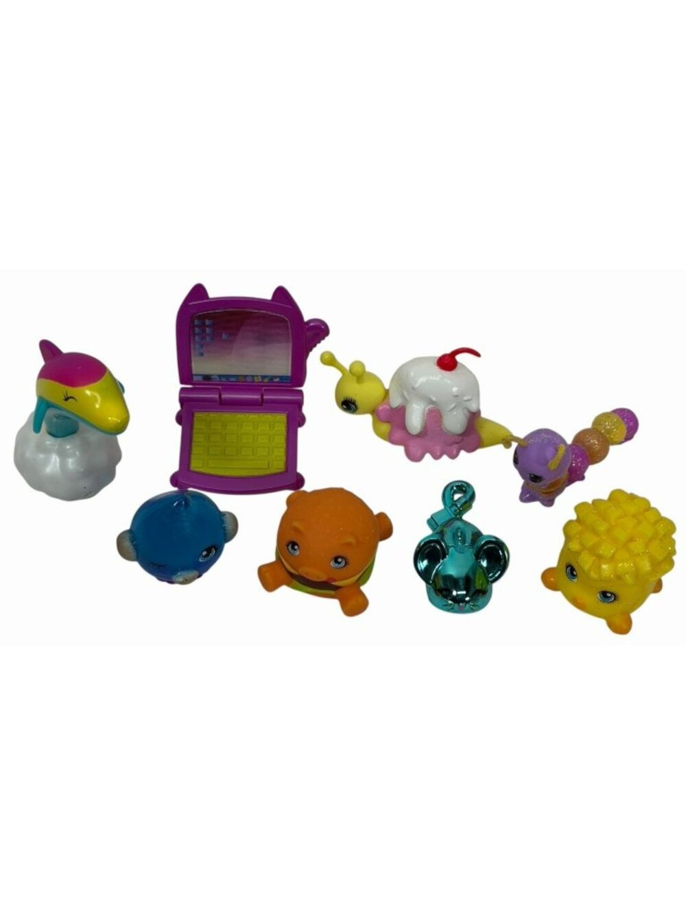 4 SETS (8 Figures) Polly Pocket Collect-A-Cutant Animal Glitter Metallic LOT